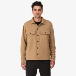 Topo Designs Wool Shirt - Final Sale -Urban Trail Cheap Store F21 M WoolShirt Camel TDMWSF21CMMD Detail 2