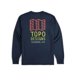 Topo Designs Large Logo Tee Long Sleeve - Men's - Final Sale -Urban Trail Cheap Store F22 M Large Logo Tee LS Navy 412202410 Back 1 1f8daf97 71c8 4f5e a815 9a4155ee7761