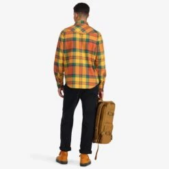 Topo Designs Mountain Shirt Plaid - Men's - Final Sale -Urban Trail Cheap Store F22 M MountainShirtPlaid Brick MustardPlaid 111355220 Back 2