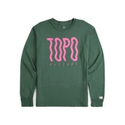 Topo Designs Wavy Tee Long Sleeve - Men's - Final Sale -Urban Trail Cheap Store F22 M Wavy Tee LS Forest 412203301 Front 1