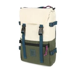 Topo Designs Rover Pack Classic -Urban Trail Cheap Store F22 RoverPackClassicRecycled BoneWhite Olive 932112123 ThreeQuarter 1