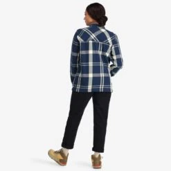 Topo Designs Mountain Shirt Jacket - Women's - Final Sale -Urban Trail Cheap Store F22 W MountainShirtJacket Navy WhitePlaid 322102410 Back 2