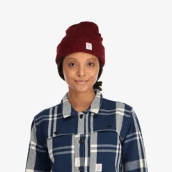 Topo Designs Watch Cap -Urban Trail Cheap Store F22 WatchCap Burgundy 542204601 Front 22x
