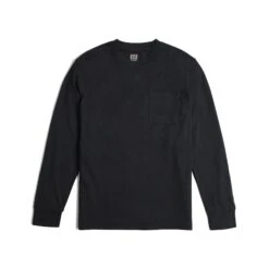 Topo Designs Dirt Pocket Tee Long Sleeve - Men's -Urban Trail Cheap Store F23 M Dirt Pocket Tee LS Black 112307001 Front 1