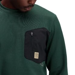 Topo Designs Global Midlayer Crew - Men's -Urban Trail Cheap Store F23 M Mountain Midlayer Crew Forest 112302301 Detail 2