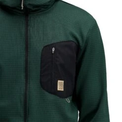 Topo Designs Global Midlayer Hoodie - Men's -Urban Trail Cheap Store F23 M Mountain Midlayer Hooded LS Forest 112303301 Detail 2