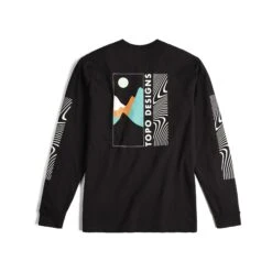 Topo Designs Mountain Waves L/S Tee -Urban Trail Cheap Store F23 M Mountainaves LS Tee Black 412314001 Back 1