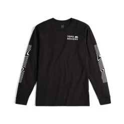Topo Designs Mountain Waves L/S Tee -Urban Trail Cheap Store F23 M Mountainaves LS Tee Black 412314001 Front 1