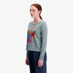 Topo Designs Retro Lakes Tee Long Sleeve - Women's 7 Topo Designs Retro Lakes Tee Long Sleeve - Women's -Urban Trail Cheap Store F23 W Retro Lake LS Tee SlateBlue 422304030 Quarter 1